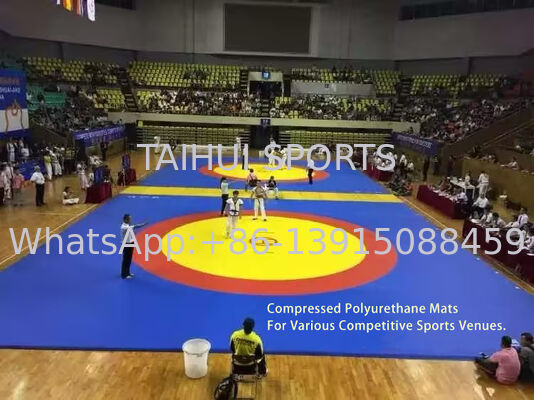 Mata do judo klasy eventowej 230kgs/m3 o grubości 40mm PU skórzana mata treningowa do karate mata zapaśnicza Taekwondo