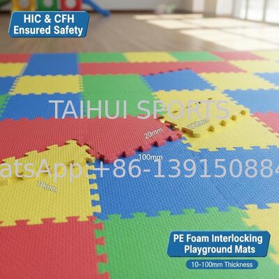 Matka bezpieczeństwa z PE Foam Interlocking o grubości 10-100 mm i HIC & CFH zapewniona do podkładek uderzeniowych na placu zabaw